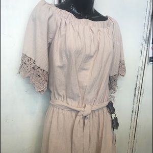 Romper by Listicle.  Off shoulder and lined